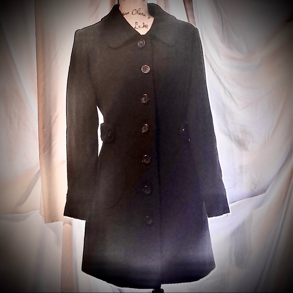 LEI Black women’s swing coat -large weave-Medium